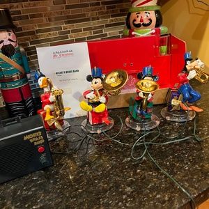 Vintage 1995 mr Christmas Nicky mouse brass band animated and musical set